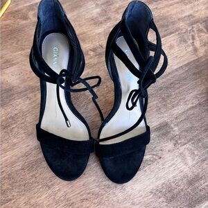 Gianni Bini Black Suede Strappy Heels
